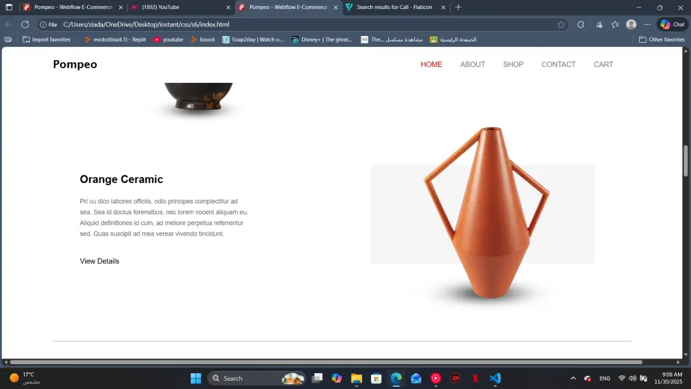 تصميم صفحة هبوط تفاعلية باستخدام Html,Css,JavaScript متجاوب مع جميع الاجهزة