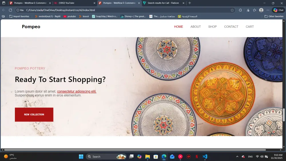 تصميم صفحة هبوط تفاعلية باستخدام Html,Css,JavaScript متجاوب مع جميع الاجهزة