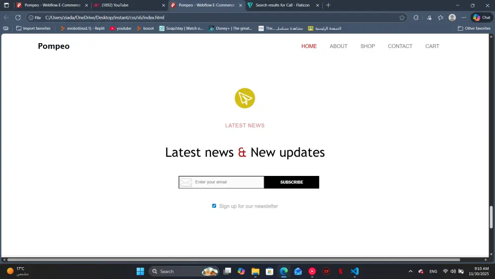 تصميم صفحة هبوط تفاعلية باستخدام Html,Css,JavaScript متجاوب مع جميع الاجهزة