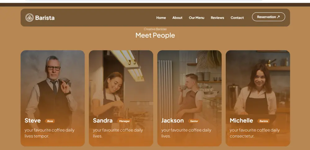 برمجة صفحة هبوط (Landing Page) عصرية للكافيهات والمطاعم بأنيميشن تفاعلي.