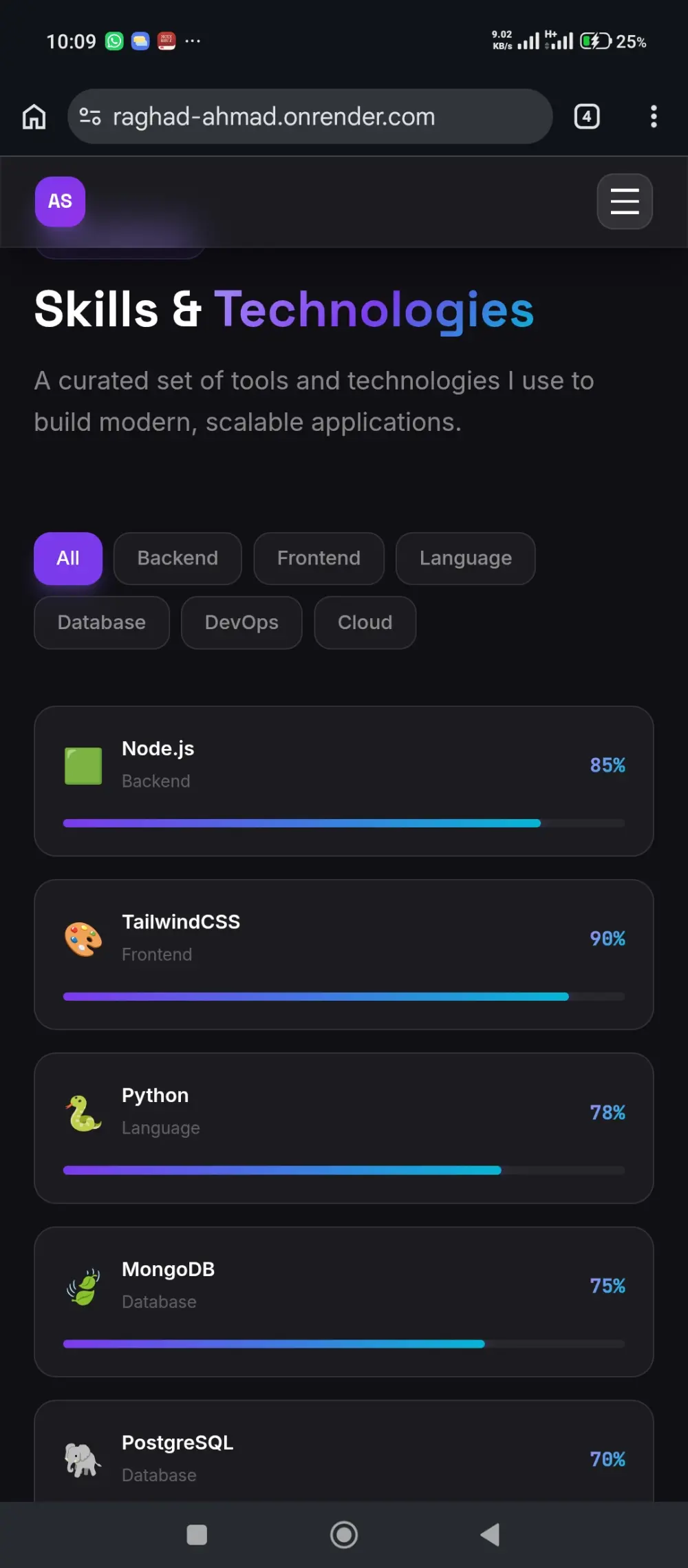 تطوير بورتوفوليلو احترافي باستخدام react مع لوحة تحكم