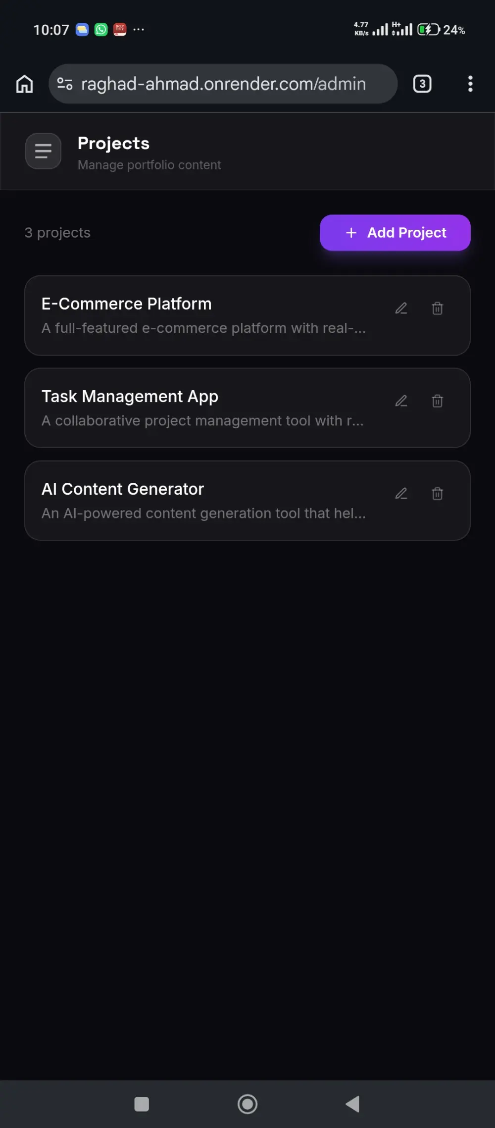 تطوير بورتوفوليلو احترافي باستخدام react مع لوحة تحكم