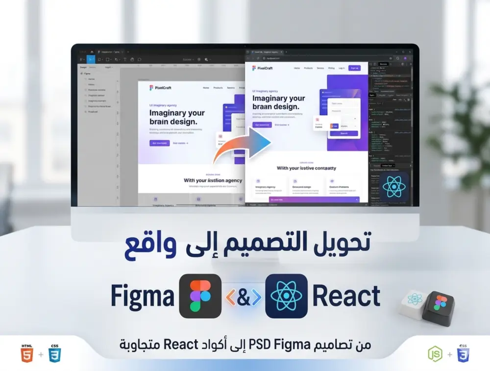 تحويل تصميمات Figma و PSD إلى موقع ويب متجاوب باستخدام React