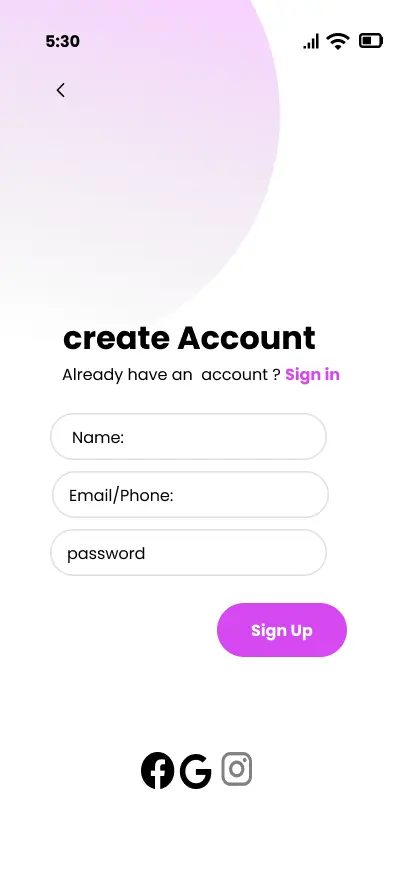 صميم صفحة تسجيل دخول وتسجيل حساب (Login & Sign Up)