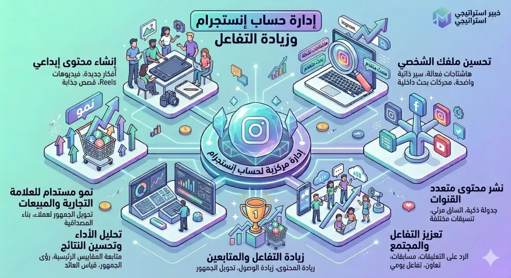 إدارة حساب إنستجرام وزيادة التفاعل
