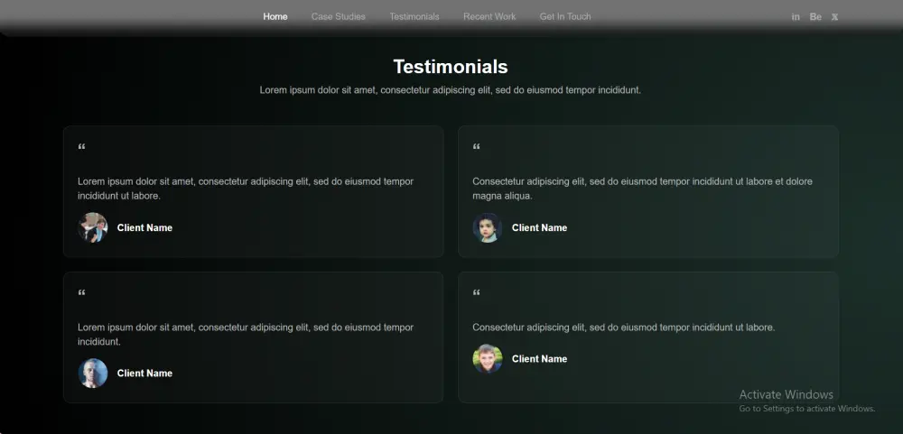 تصميم Portfolio شخصي احترافي ومتجاوب باستخدام HTML وCSS وBootstrap