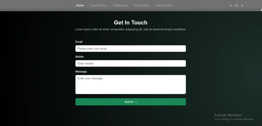 تصميم Portfolio شخصي احترافي ومتجاوب باستخدام HTML وCSS وBootstrap