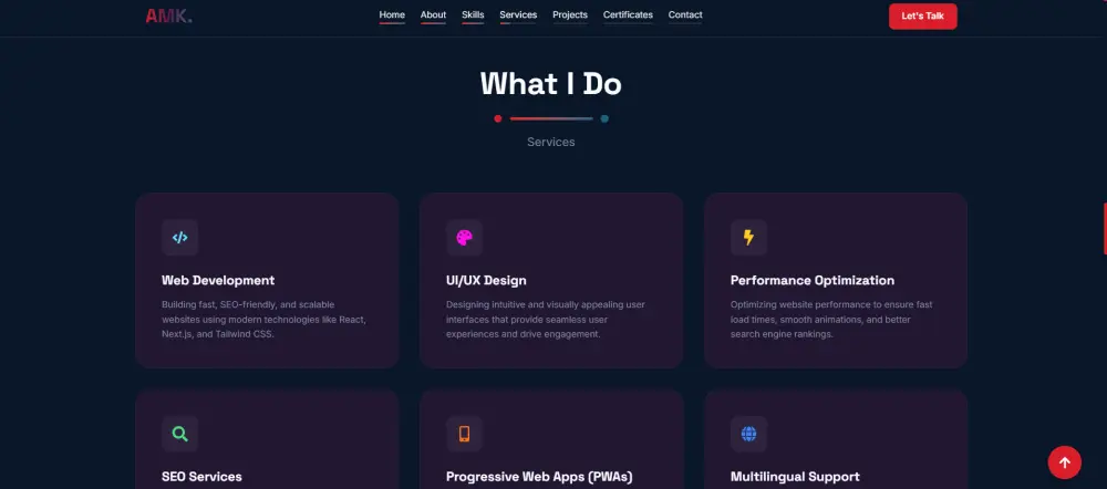 برمجة وتطوير موقع معرض أعمال (Portfolio) تفاعلي واحترافي باستخدام React.js