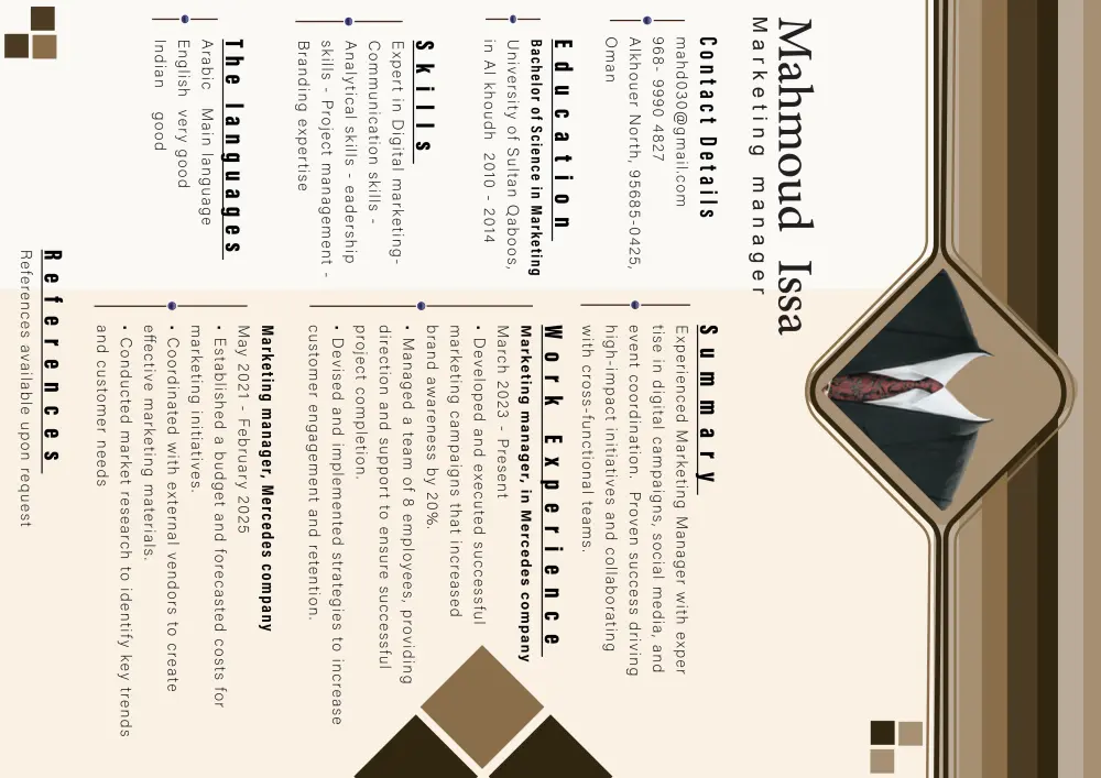 تصميم سيرة ذاتية احترافية (CV -ATS) عصرية وجذابة