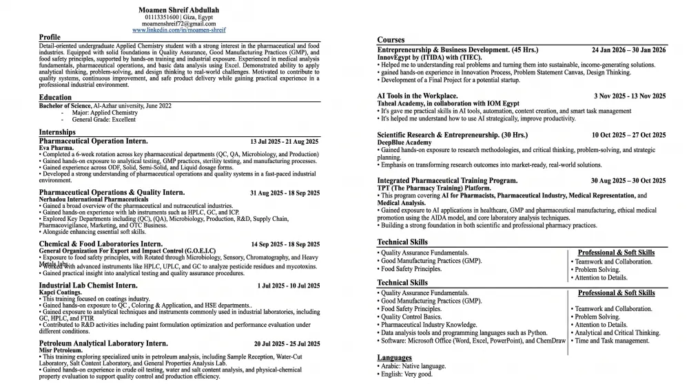 كتابة CV احترافي متوافق مع ATS عربي/انجليزي