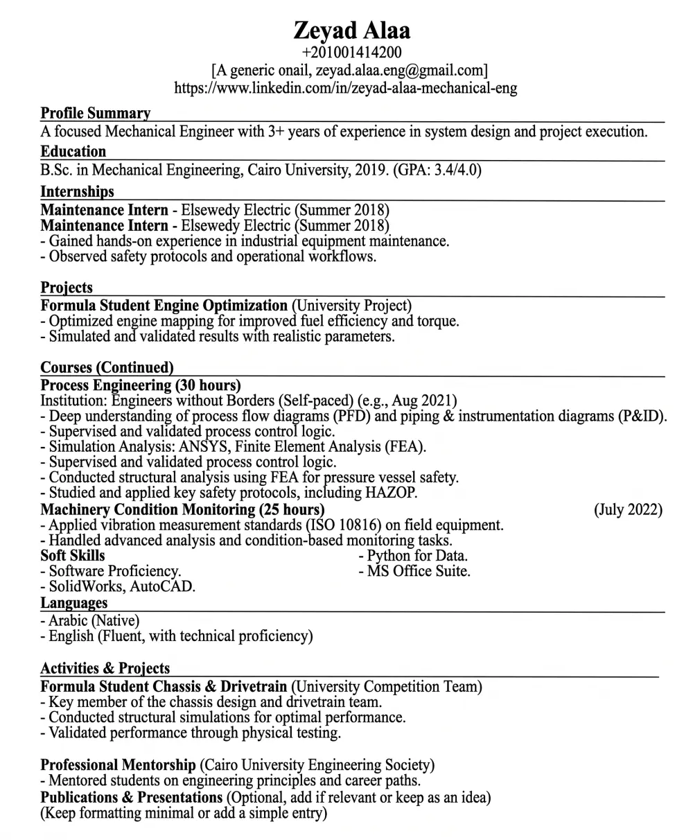 كتابة CV احترافي متوافق مع ATS عربي/انجليزي