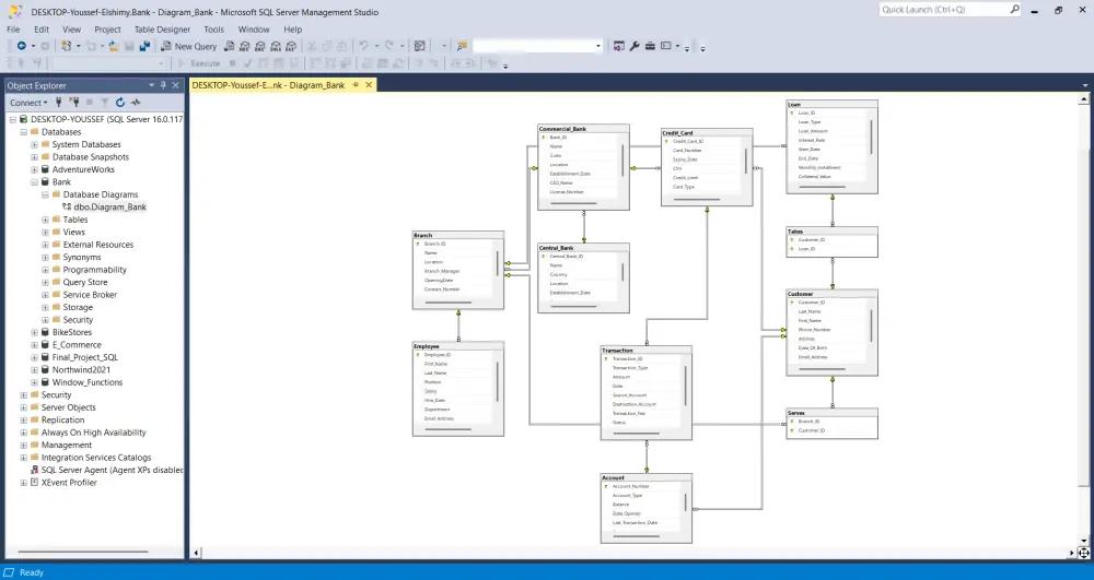 تصميم وإنشاء قواعد البيانات (Database)، رسم ERD، و Mapping