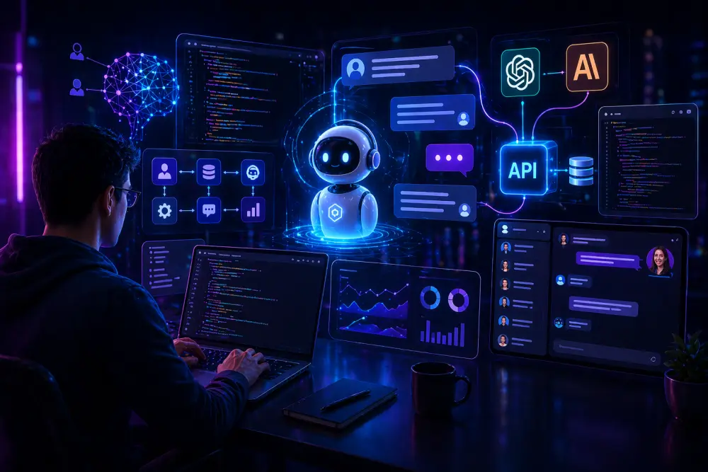 سأبني لك Chatbot ذكي بسيط باستخدام OpenAI API أو Claude API لمشروعك أو موقعك