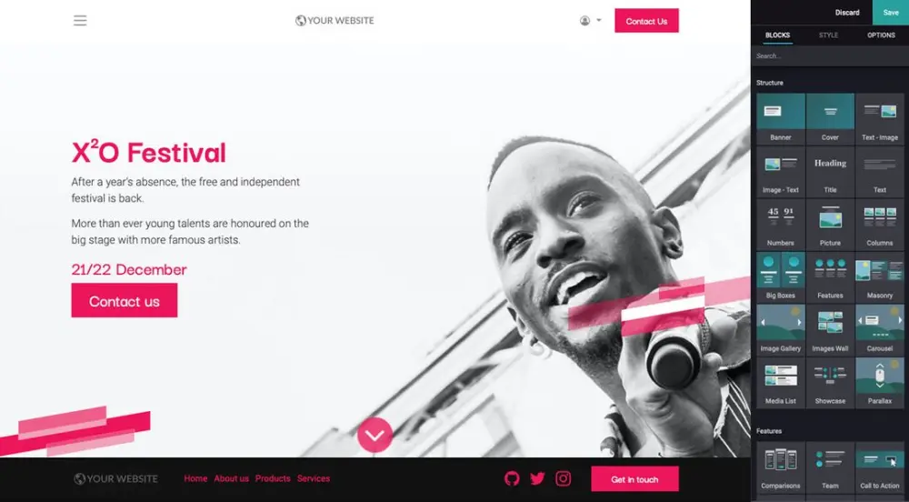 إنشاء موقع إلكتروني احترافي