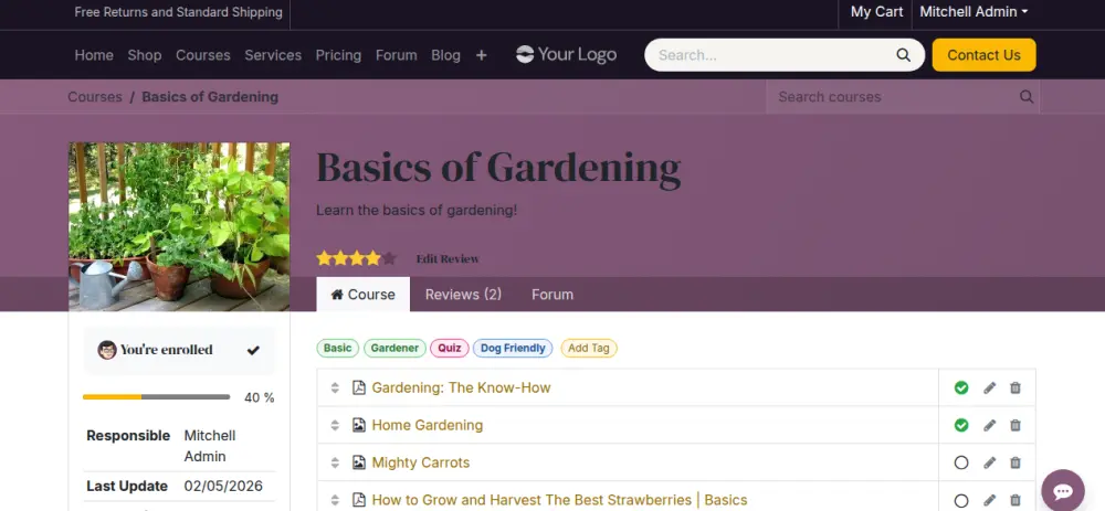 خدمة إنشاء موقع تعليمي (E-learning Website)