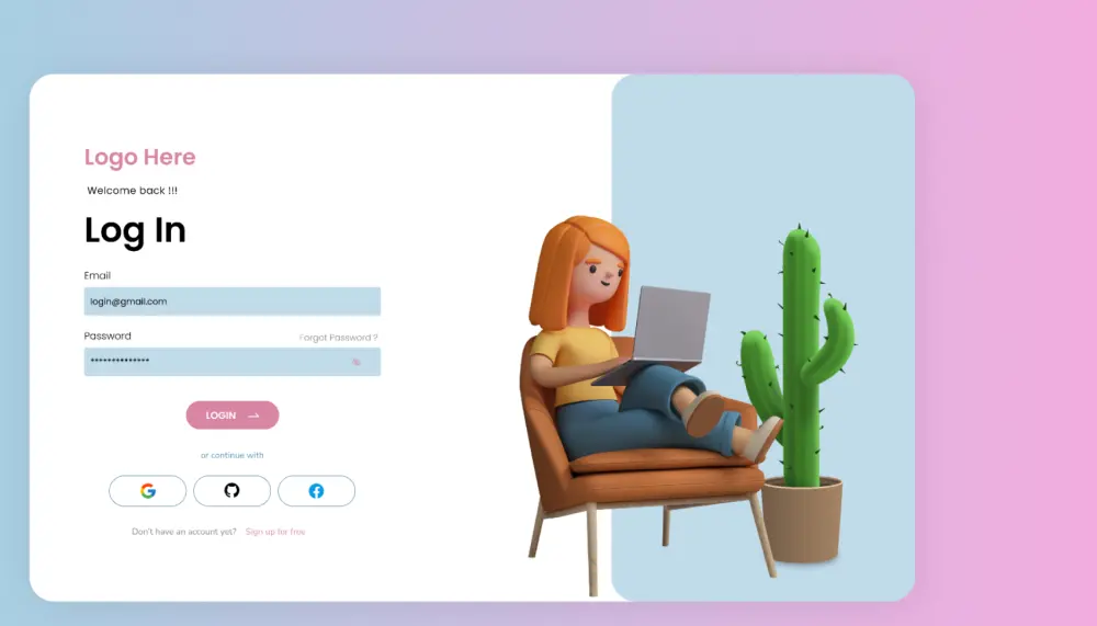 Login Page احترافية ومتجاوبة