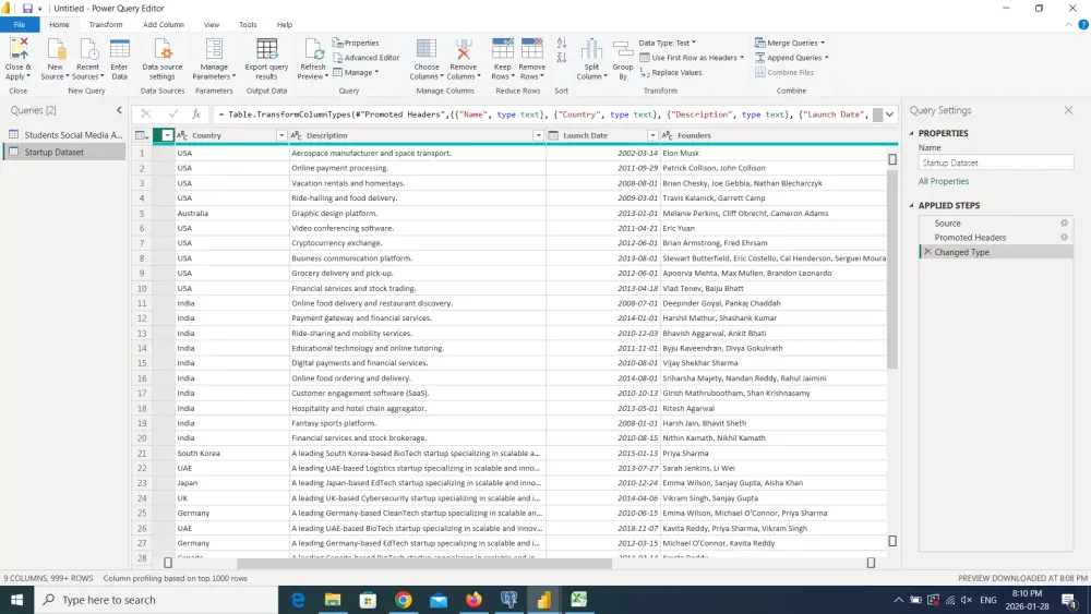 تنظيف 3000 صف و 20 عمود فقط في Power BI