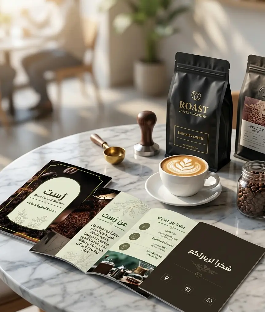 تصميم مطبوعات احترافيه حسب الطلب (كارت بيزنس ،بانر،منيو،رول اب،بوستر.......