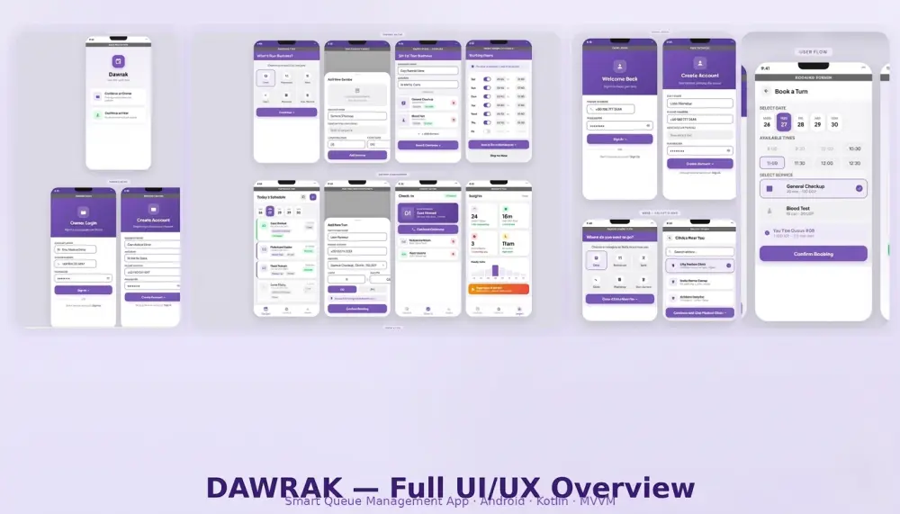 تطبيق Dawrak نظام إدارة الطوابير والحجز الذكي