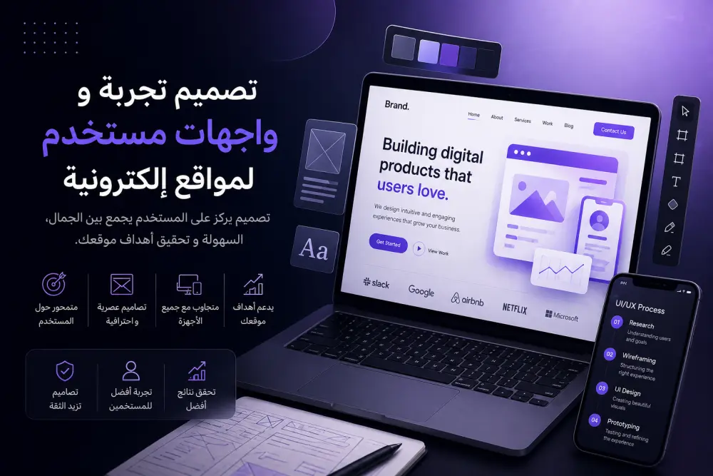 تصميم تجربة وواجهات مستخدم (UI/UX) احترافية لمواقع إلكترونية