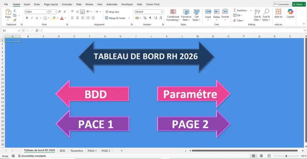 تصميم لوحة تحكم (Dashboard) احترافية لإدارة الموارد البشرية عبر إكسيل