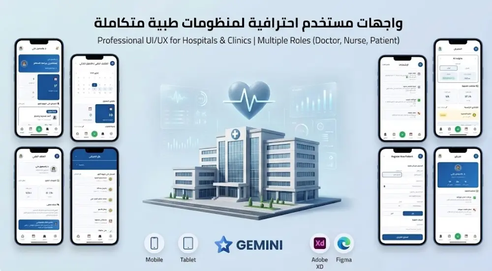 تصميم واجهات مستخدم احترافية وعصرية UI/UX لتطبيق جوال أو موقع ويب