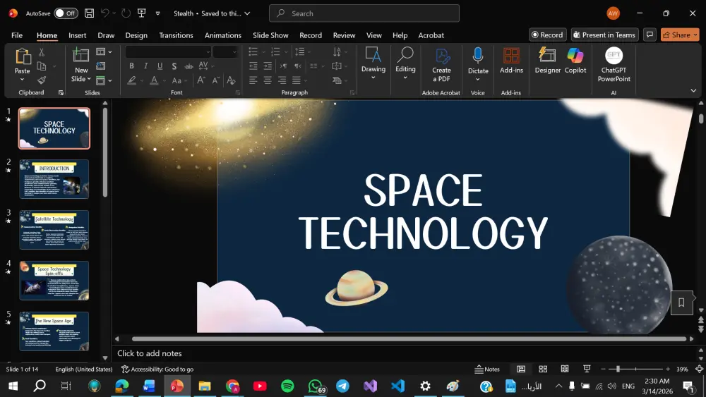 تصميم عرض تقديمي باستخدام PowerPoint