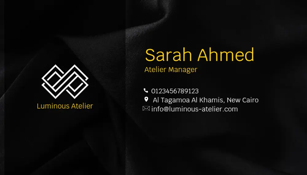 تصميم كرت عمل (Business Card) احترافي ومميز لهويتك التجارية