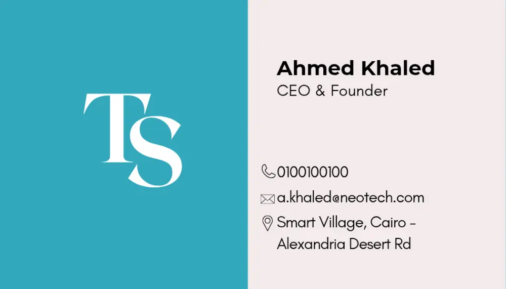 تصميم كرت عمل (Business Card) احترافي ومميز لهويتك التجارية