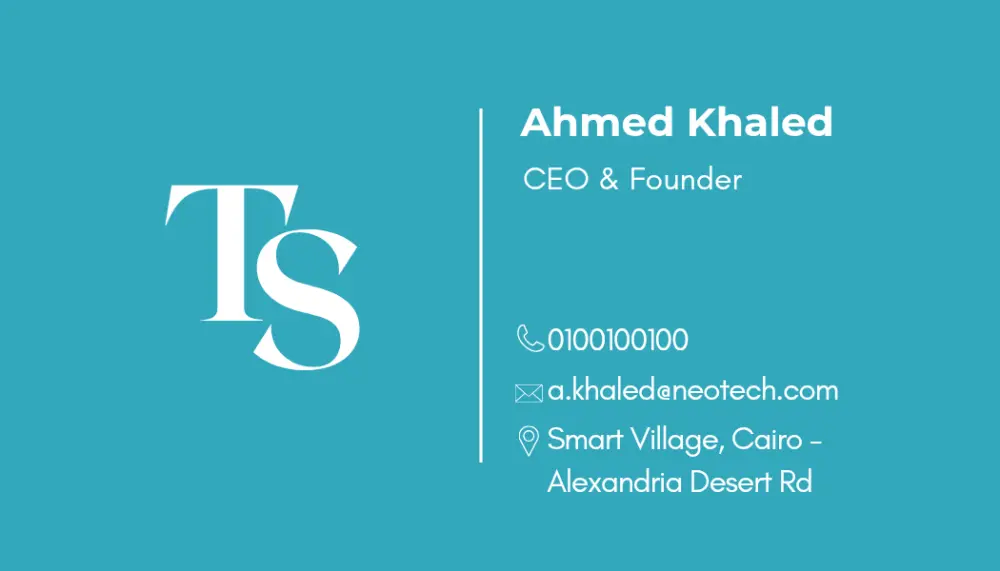 تصميم كرت عمل (Business Card) احترافي ومميز لهويتك التجارية