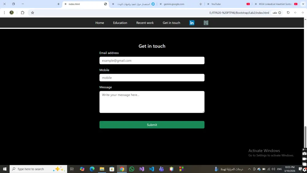 انشاء ملف تعريف شخصى portfolio