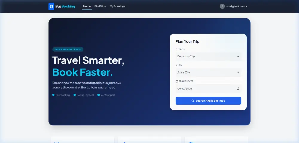 نظام الحجز الذكي للرحلات Smart Trip Booking System