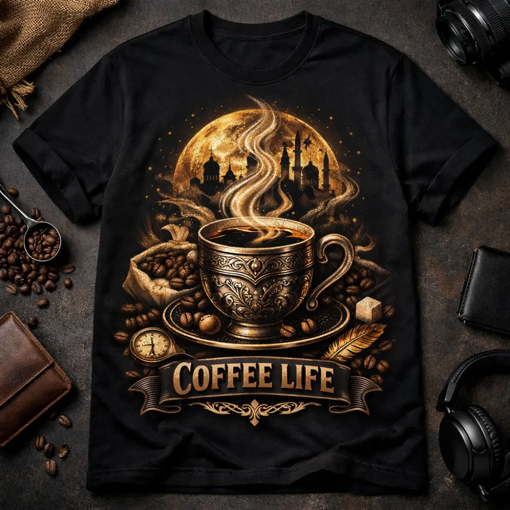 تصميم تيشرتات إبداعية متنوعة (Gaming, Romantic, Coffee & Typography)