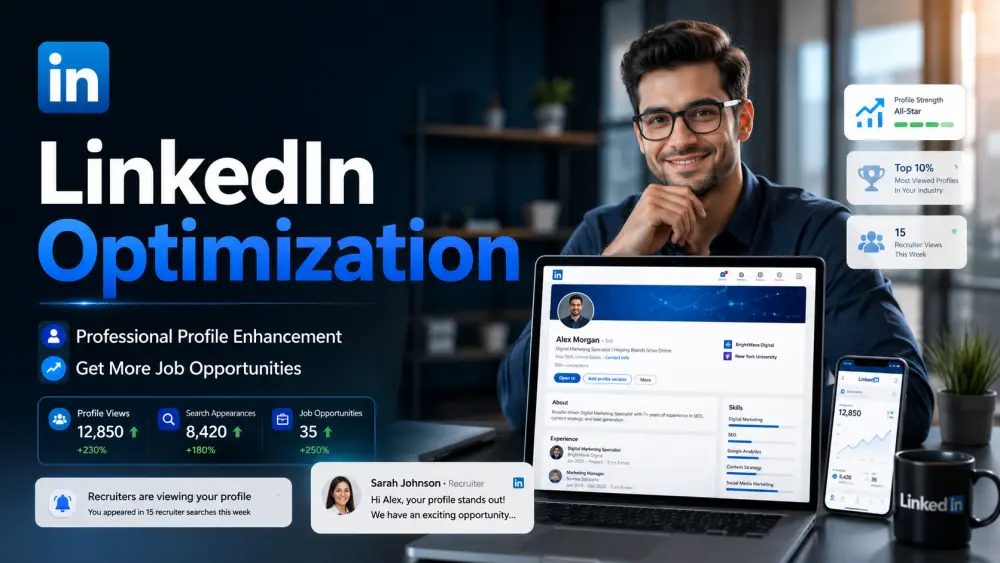 سأقوم بتحسين حساب LinkedIn احترافي لزيادة فرص التوظيف