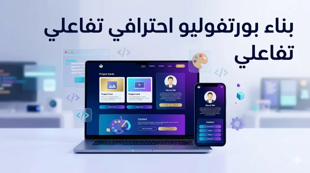 تصميم وبناء بورتفوليو (معرض أعمال) تفاعلي واحترافي.