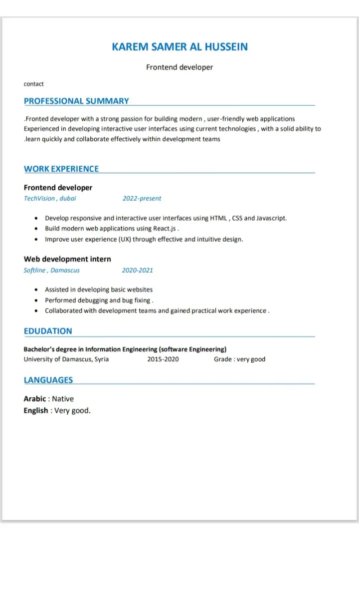 كتابة وتصميم سيرة ذاتية احترافية متوافقة مع ATS