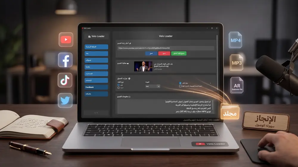 أداة Velo Loader الشاملة لتحميل وترجمة الفيديوهات بذكاء