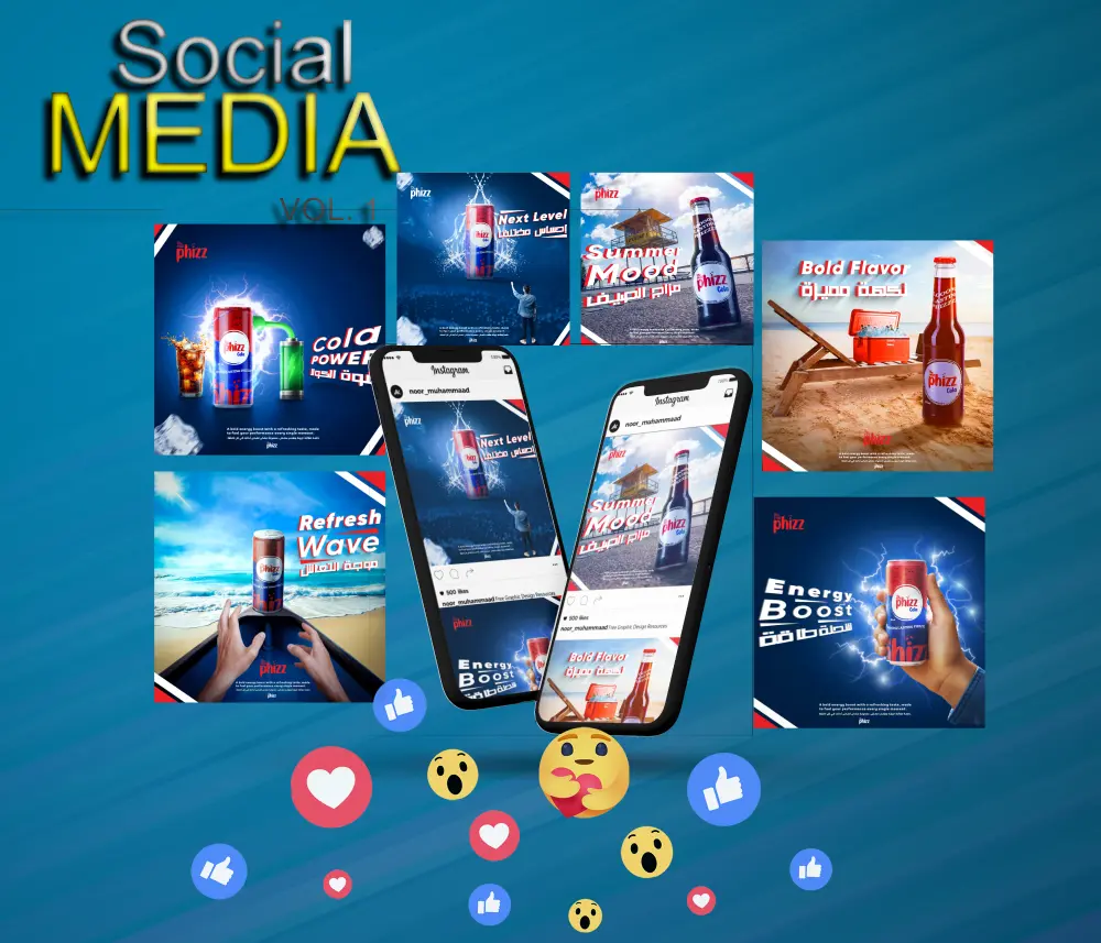 تصميمات سوشيال ميديا جذابه لجميع المنصات