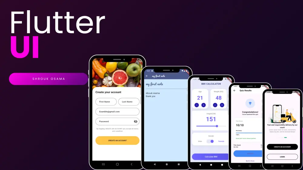 تصميم واجهة تطبيق موبايل احترافية باستخدام Flutter