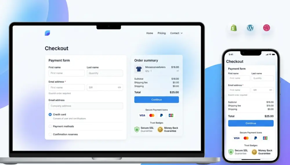 تصميم صفحة Checkout احترافية
