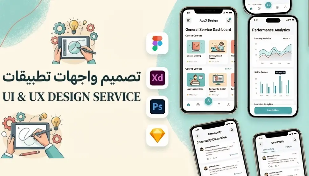 تصميم واجهات وتجربة المستخدم  للتطبيقات الاحترافية