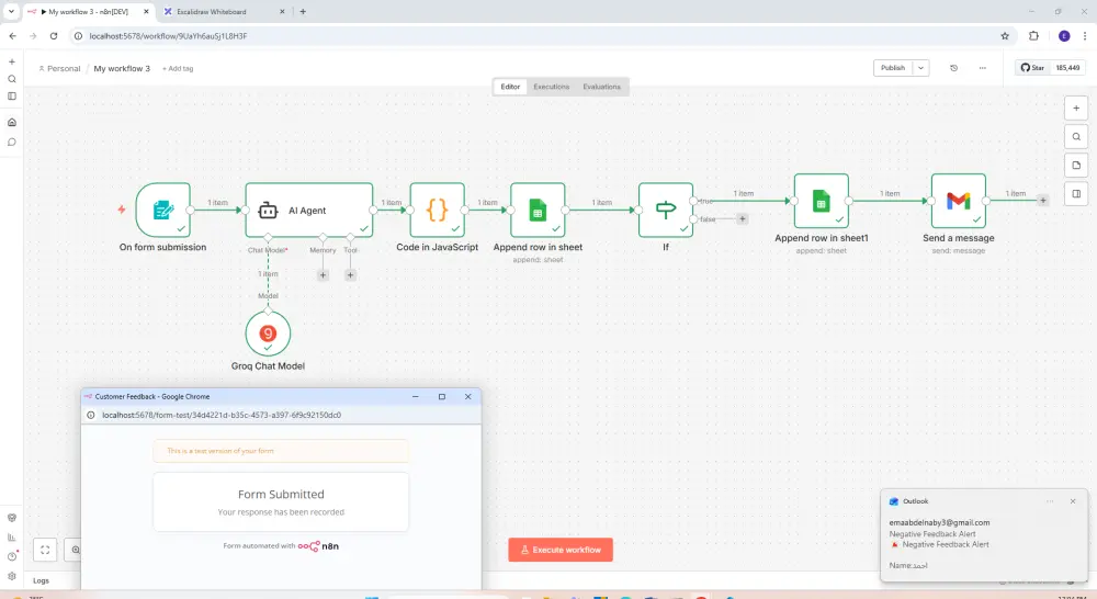 سأبني لك Workflow Automation باستخدام n8n (ربط APIs، واتساب، جوجل درايف، AI)"