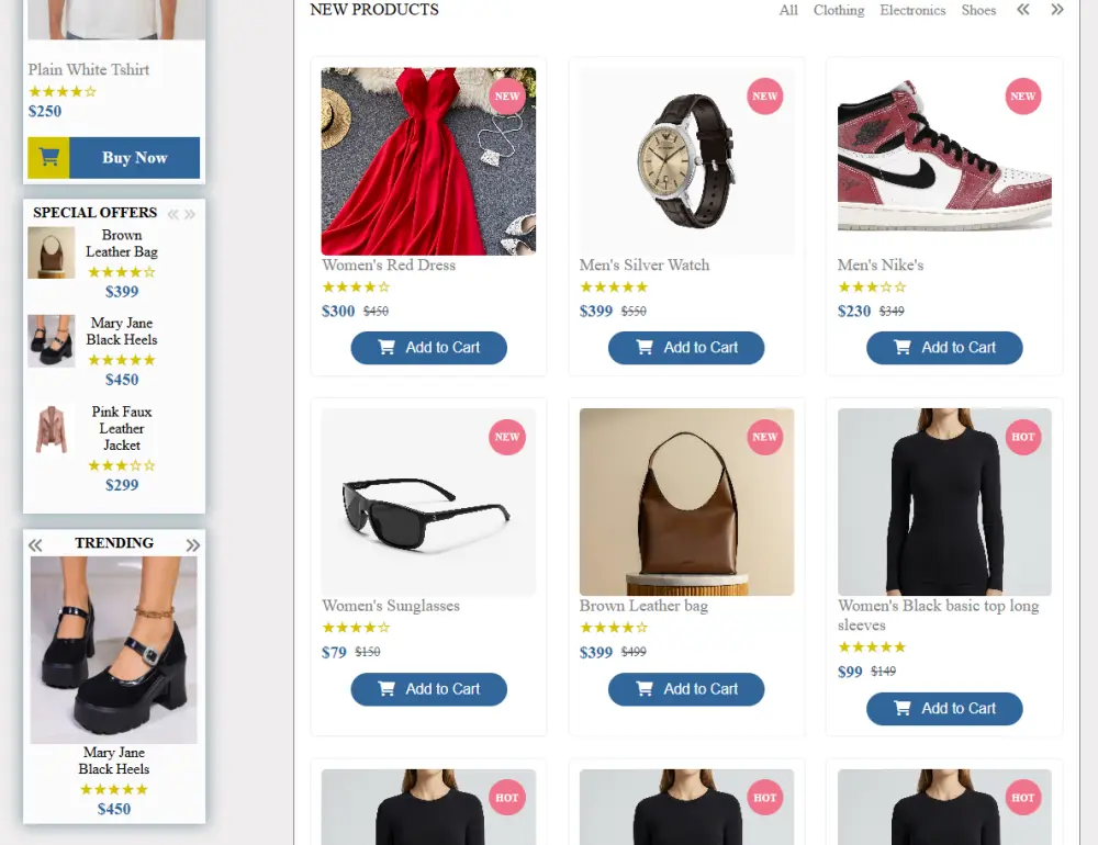تصميم واجهة موقع Frontend