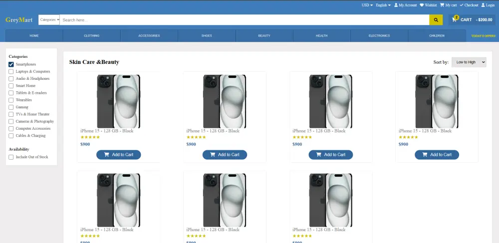 تصميم واجهة موقع Frontend