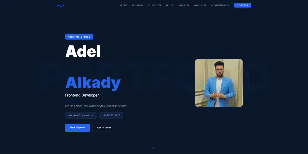 موقع بورتفوليو احترافي متجاوب بتصميم عصري + الرفع علي استضافة مجانا