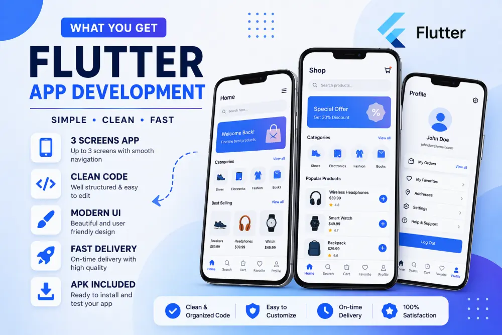 سأقوم بتطوير تطبيق Flutter احترافي