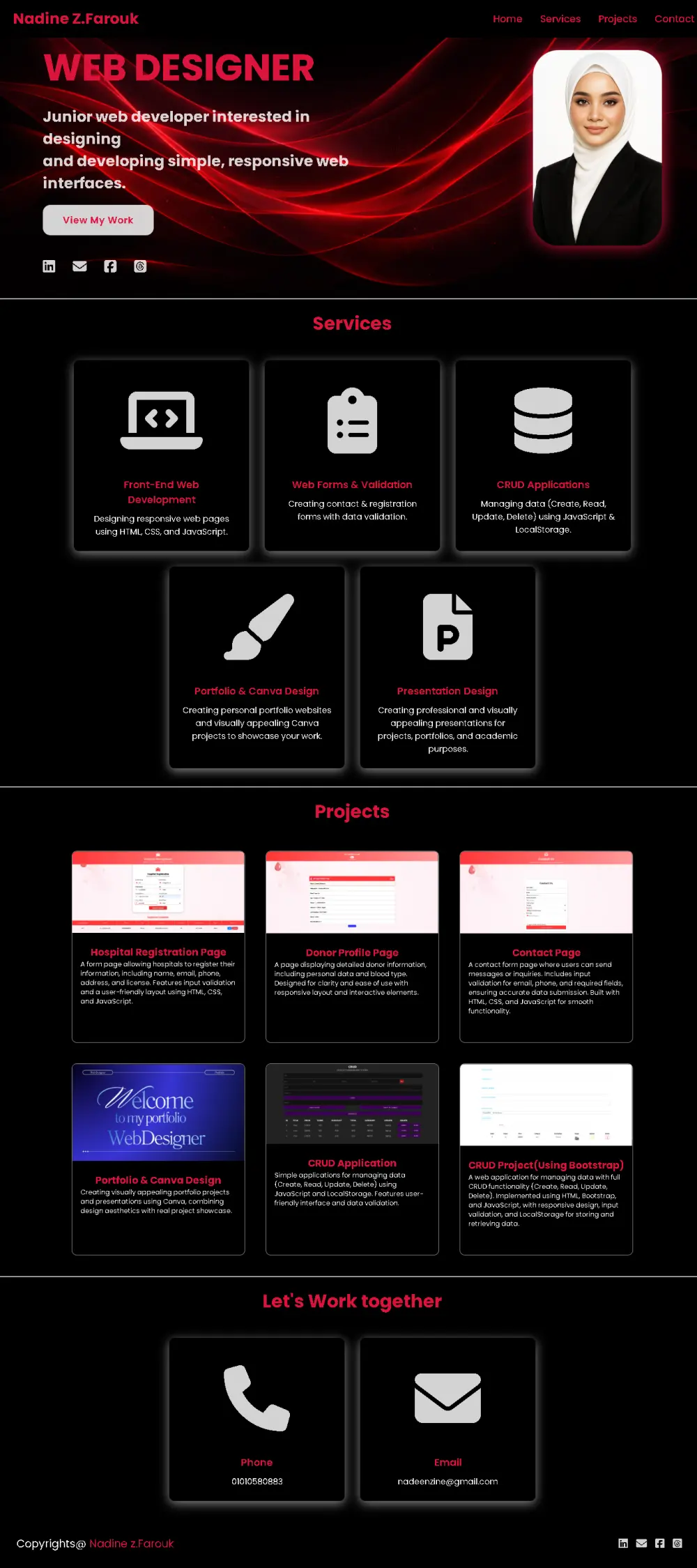 تصميم موقع بورتفوليو احترافي باستخدام HTML وCSS