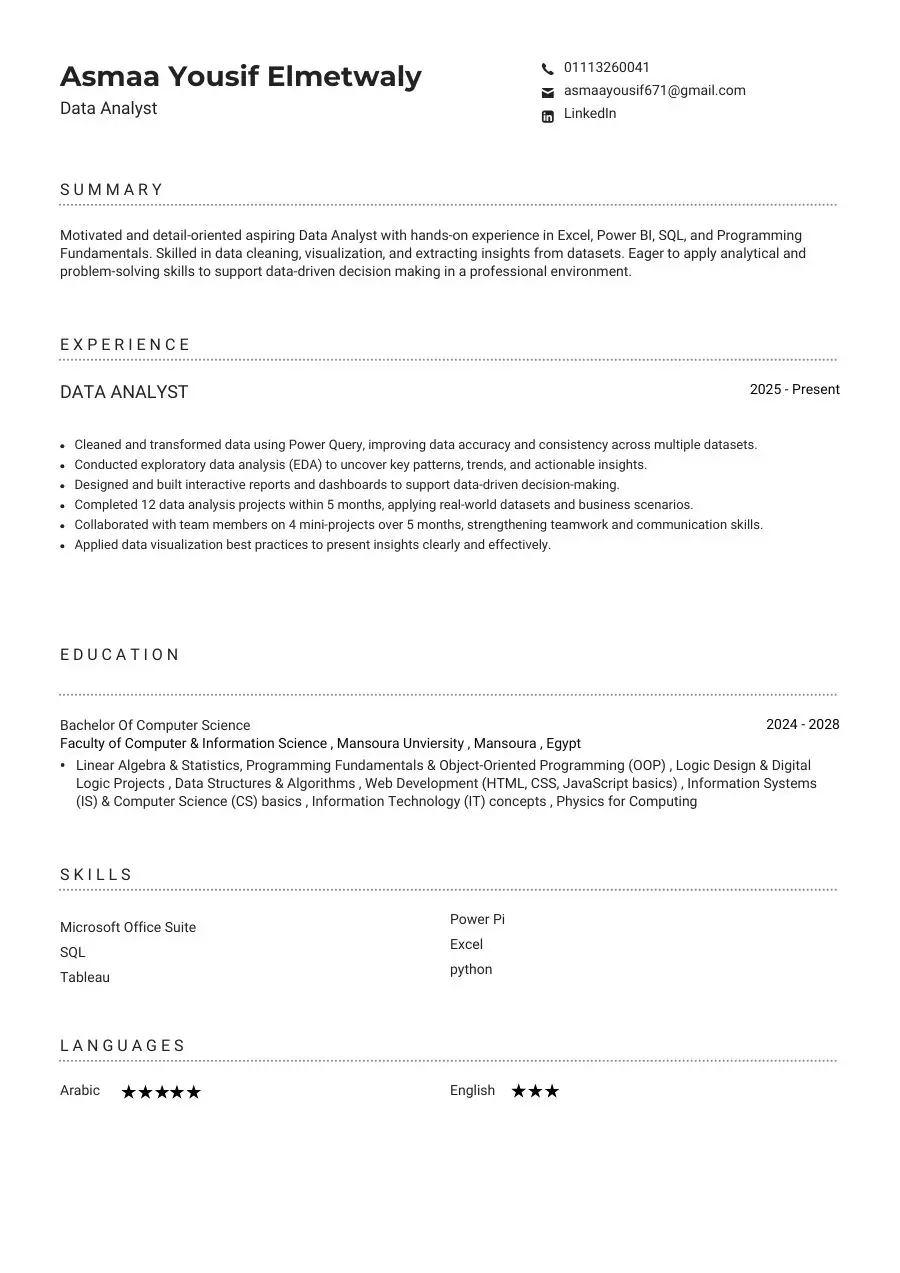 كتابه cv محترف بنظام ATS