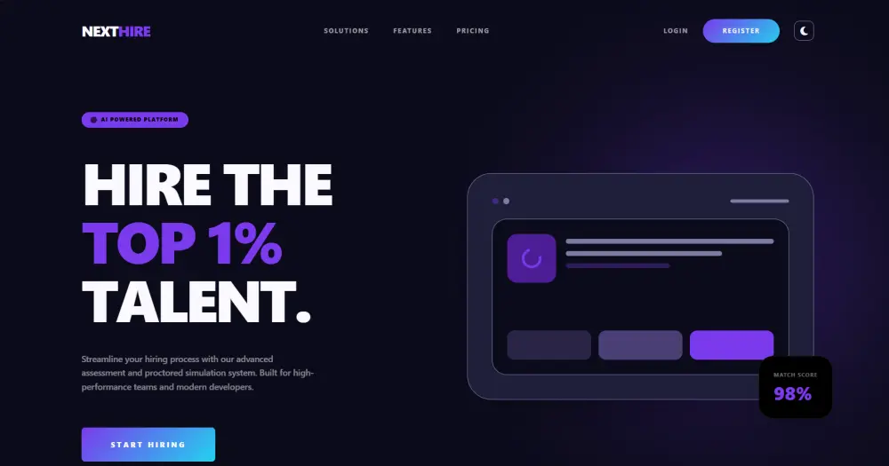 landing page