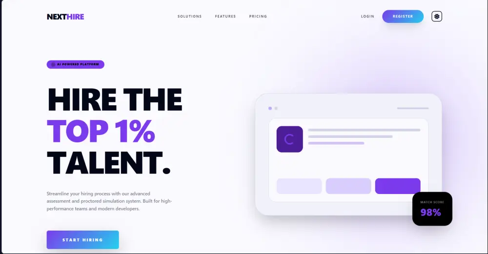 landing page